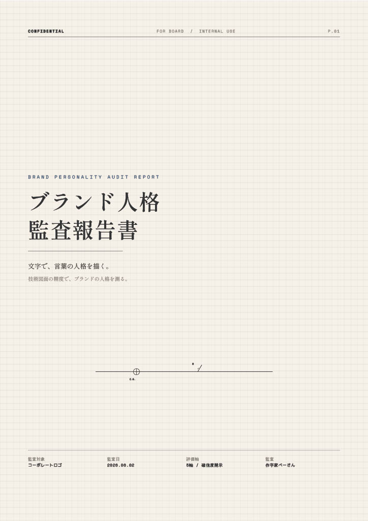 ブランド人格監査報告書の表紙モック
